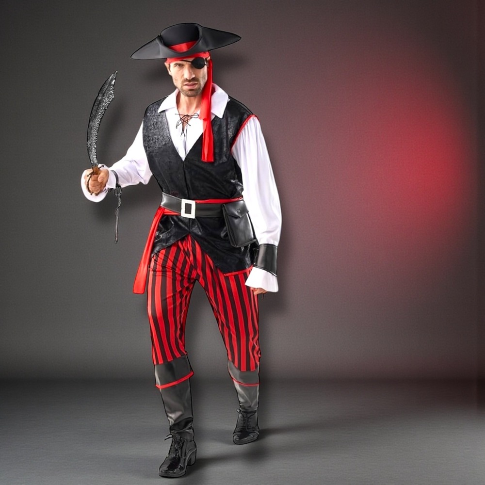 Spooktacular Creations‎ Adult Men Pirate Costume Set Halloween Sz Medium